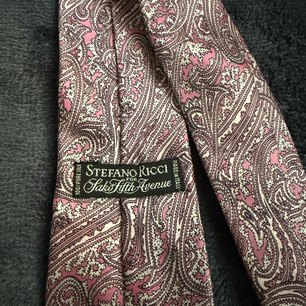 Stefano Ricci Pink and Cream Paisley Tie